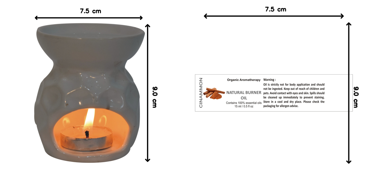 Taya Oil Burner Set | Set of 1 | White