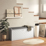 Shoe Bench With Flip Drawer, Cushion, 10 Pairs For Entryway