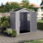 6x4.4ft Outdoor Plastic Garden Storage Shed With Lockable Double Doors & Floor Tool Shed