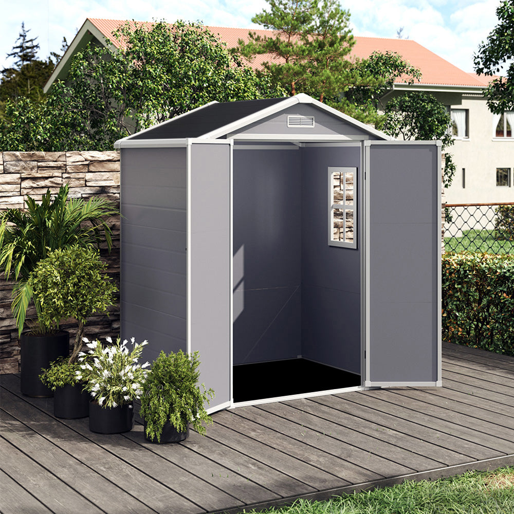 4x3ft/5x4ft Apex Roof Garden Plastic Storage Shed With Lockable Door | Large