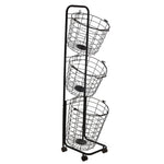 3-tier Iron Rolling Laundry Basket With Wheels