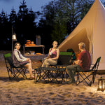 4-piece Foldable Camping Table & Chairs Set, Olive Green
