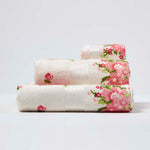 Floral Printed 100% Cotton Towel | Bath Towel | Cream