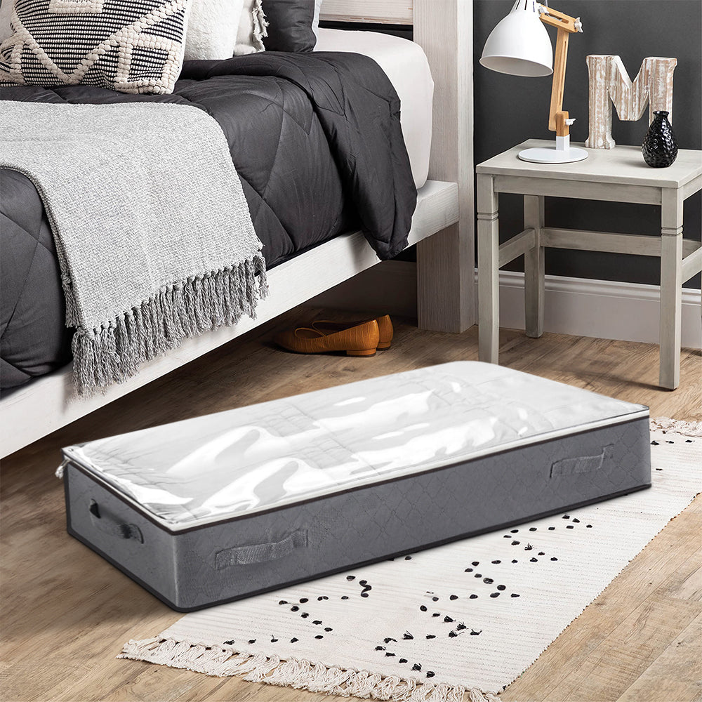 Fabric Clothes And Quilt Storage Box With Handles Foldable Organizer For Closet