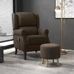 Round Storage Ottoman, Hidden Space, Cushioned | Brown