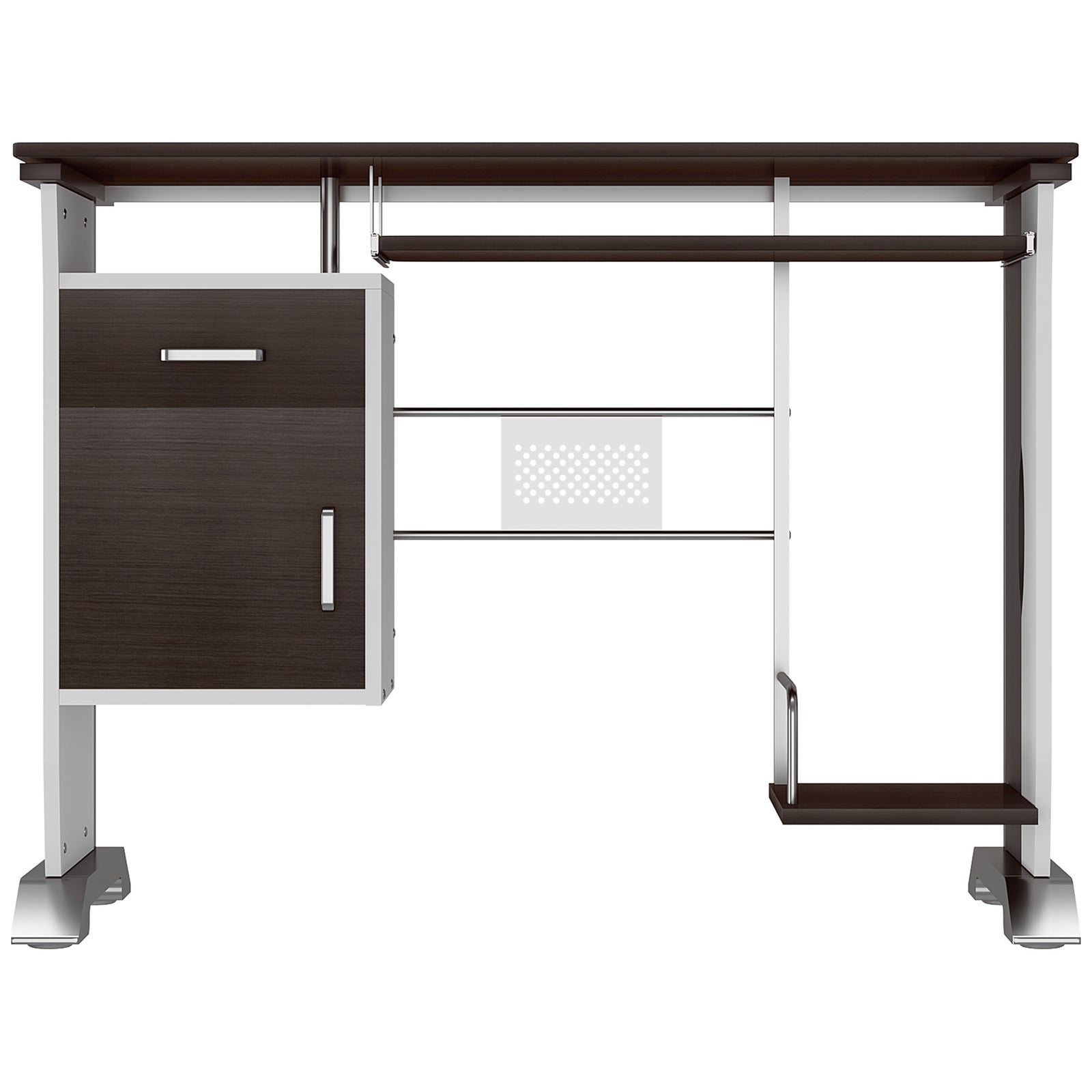 Computer Desk With Drawer, Wooden Workstation | Brown