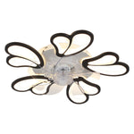 Black Double Petal Ceiling Fan Light 24.4 Inch Led With 3-color Dimming, Reversible Quiet Motor, 6-speed, 2.4g App & Remote Control, Sleep Timer