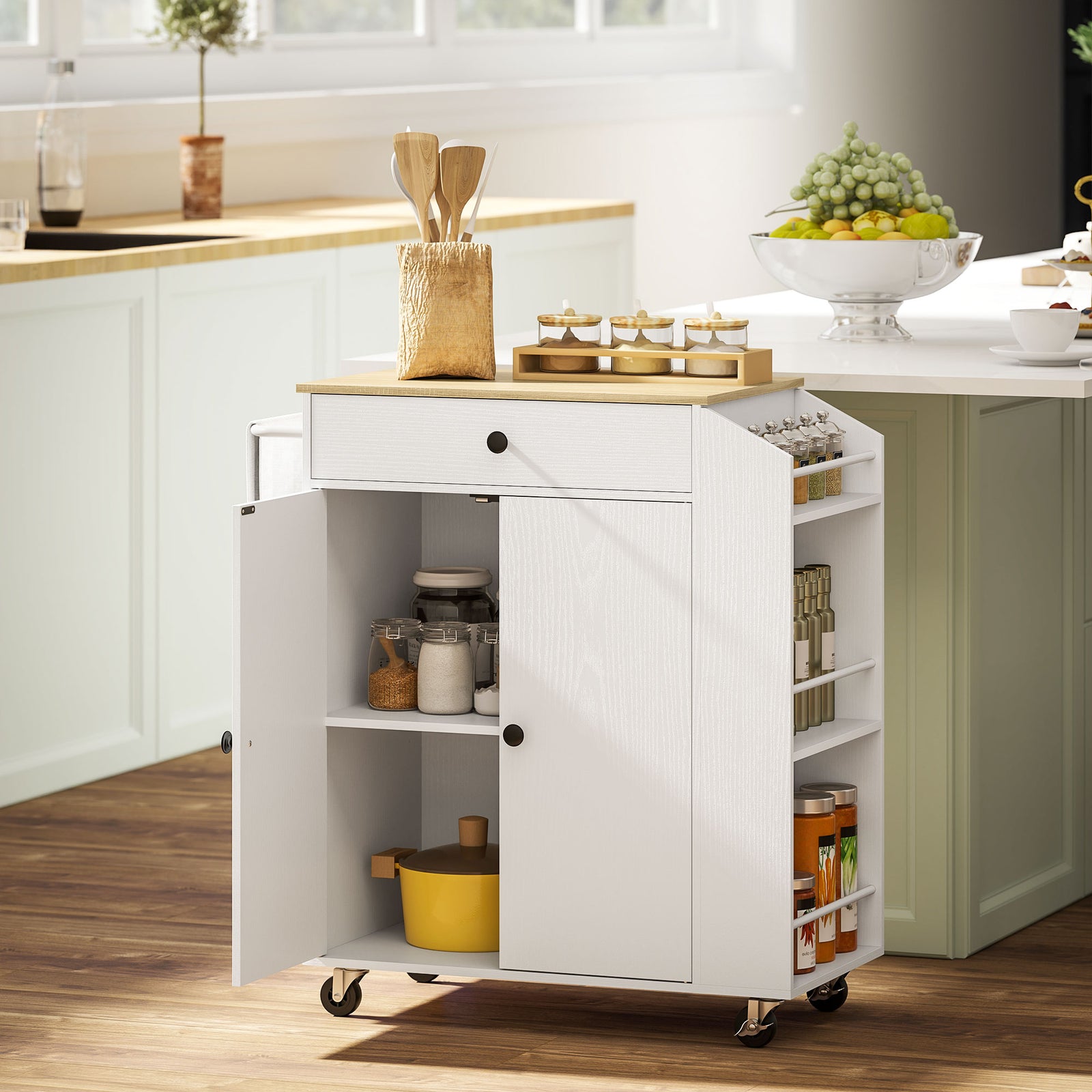 Kitchen Island, 3-tier Spice Rack