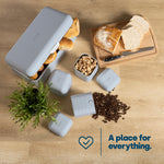 Taurus Bread Bin & Canister Set - Grey