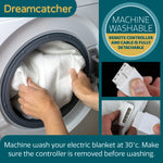 Electric Blanket Heated Bed Underblanket Polyester Detachable Control 3 Heat Settings | Single | White