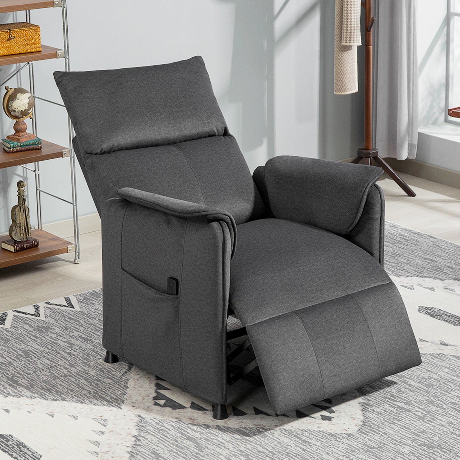Electric Reclining Chair W/ Remote, Power Recliner For Elderly | Black