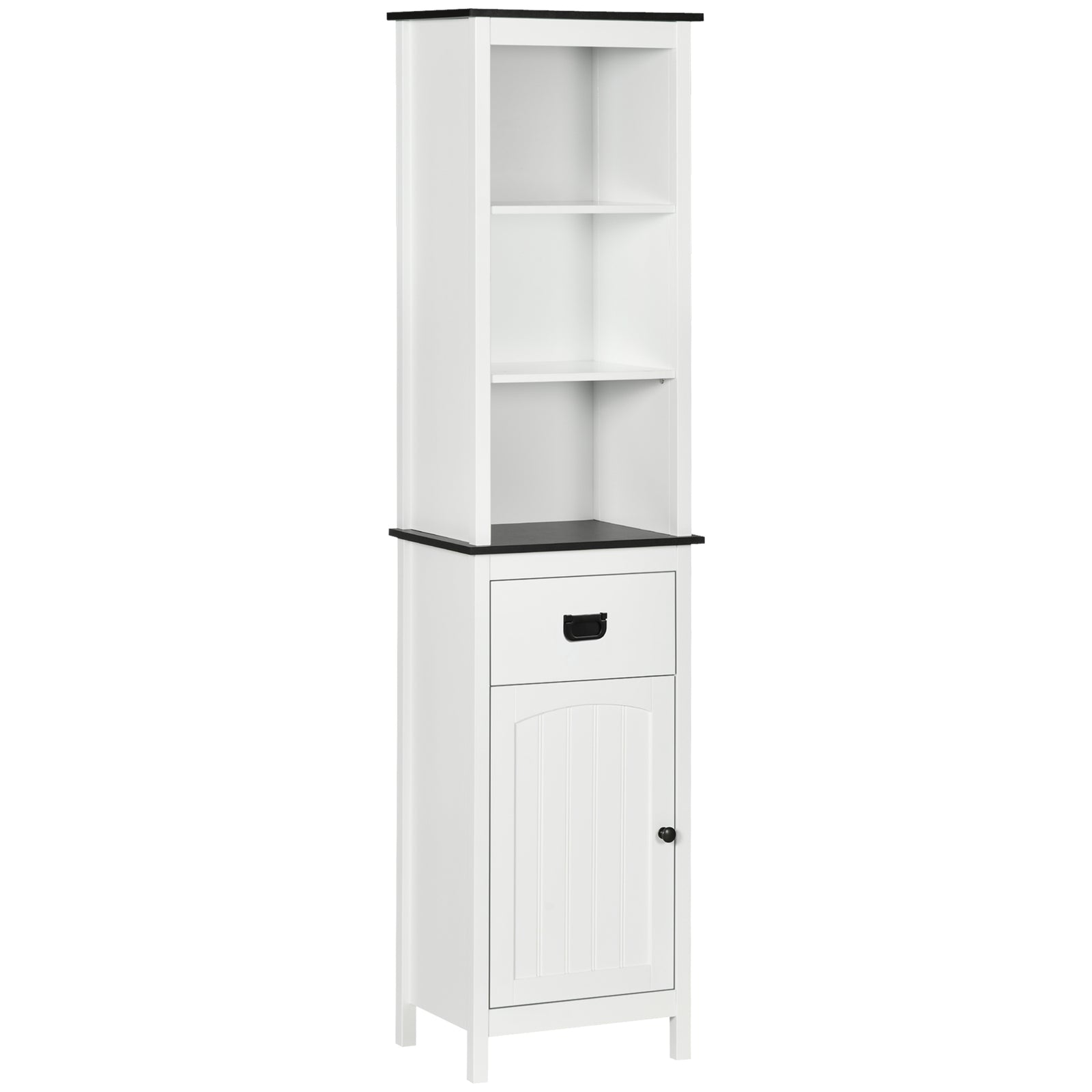 Freestanding Tallboy Storage Unit W/ Drawer Single Door