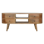 Solid Wood Rounded Entertainment Unit