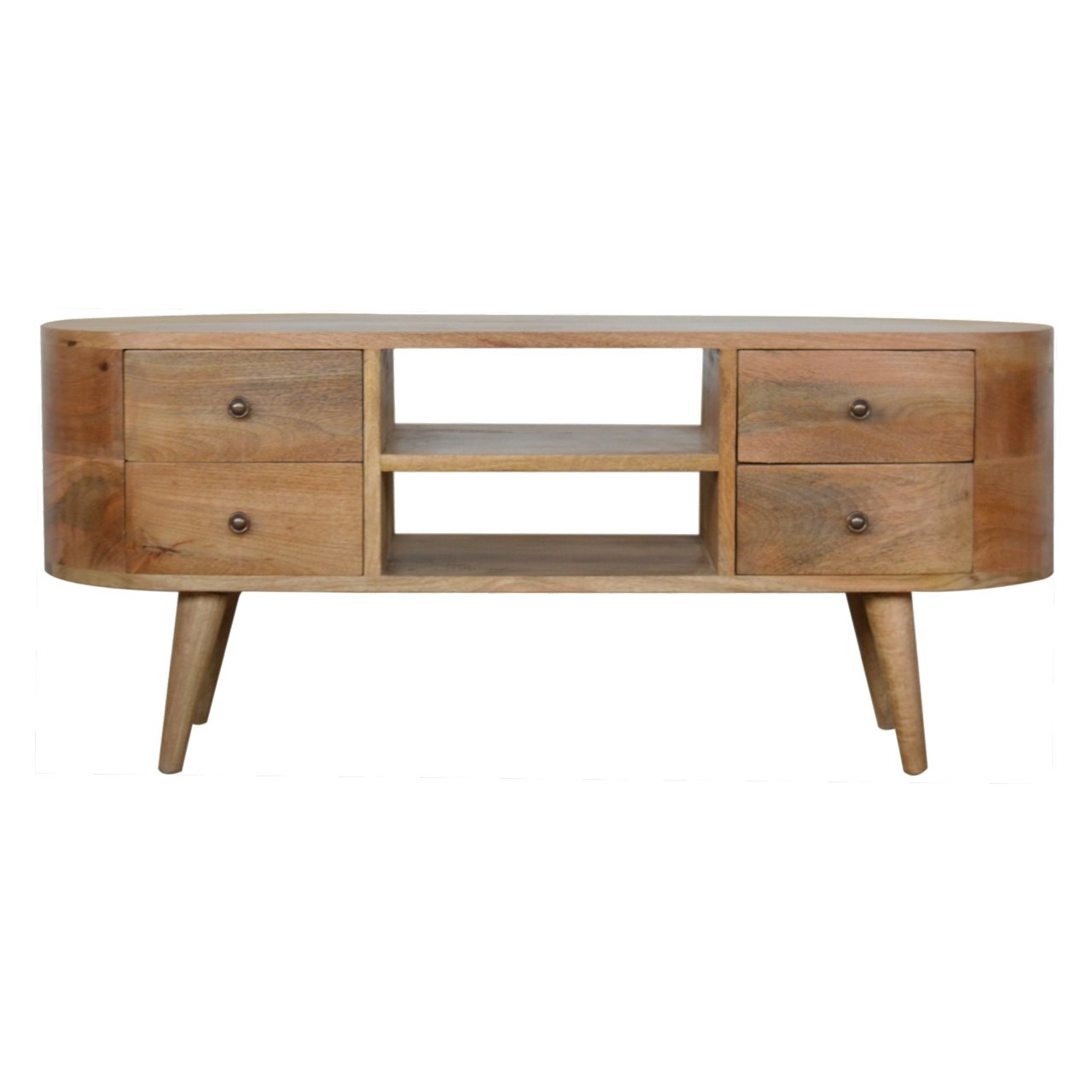Solid Wood Rounded Entertainment Unit