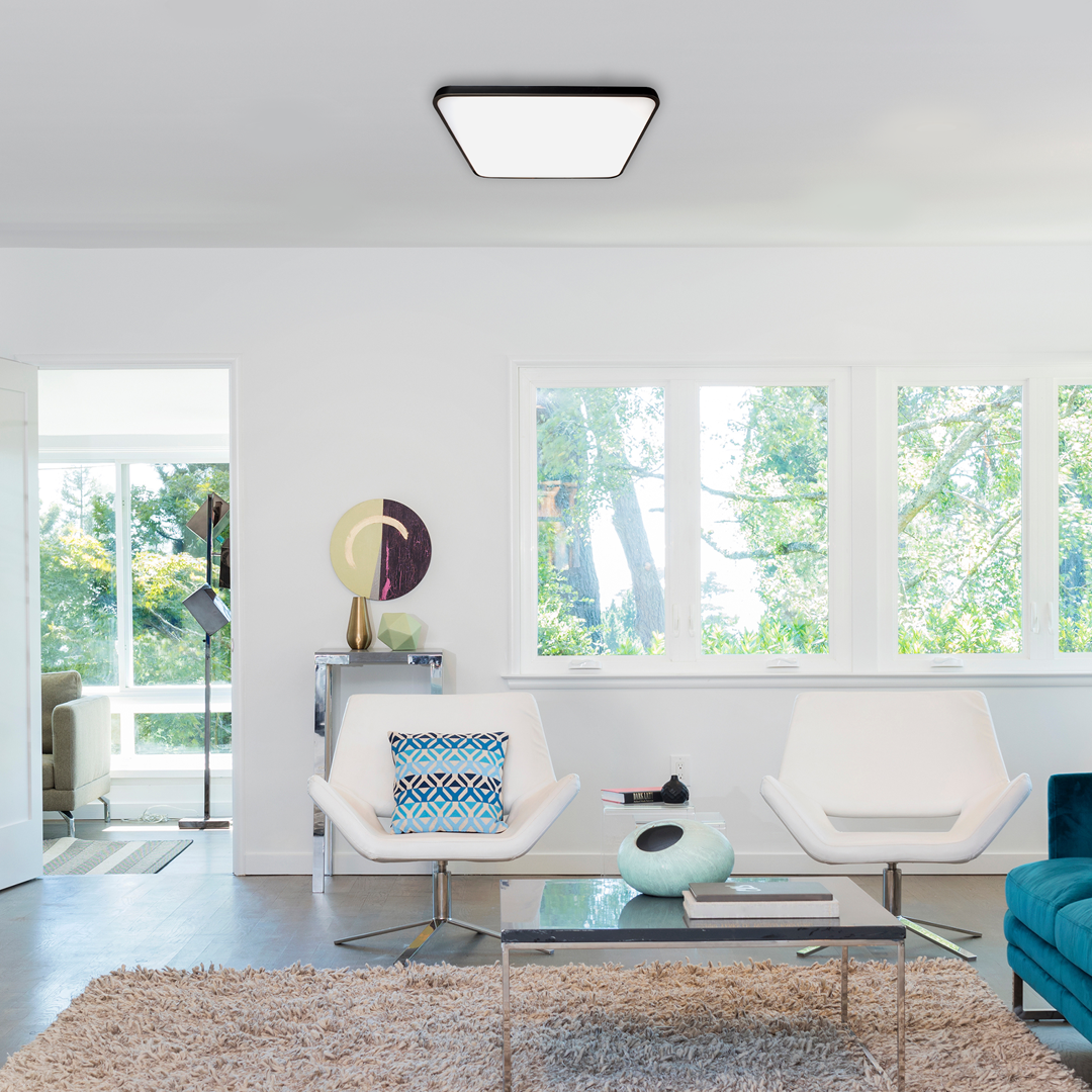 Fabio Led Ceiling Lamp Great Value Stylish Lifetime Light Source | 37cm | Black