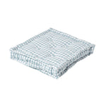 Cotton Gingham Check Floor Cushion | 40cm x 40cm | Blue