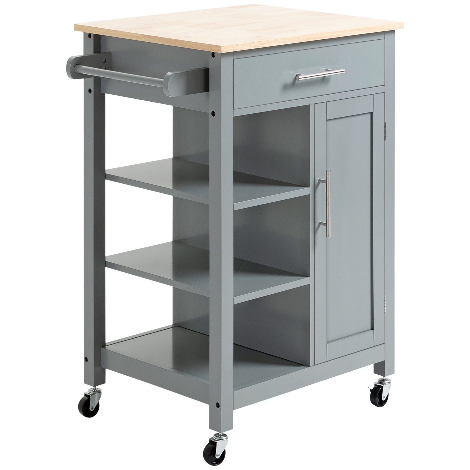 Compact Trolley With Open Shelf, Drawer