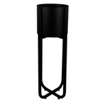 18cm Leaf Modern Planter Black
