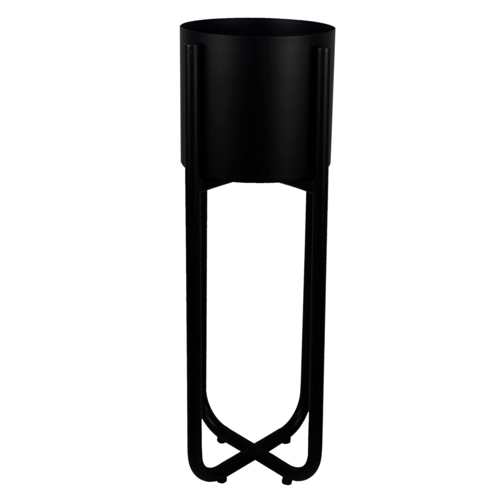 18cm Leaf Modern Planter Black