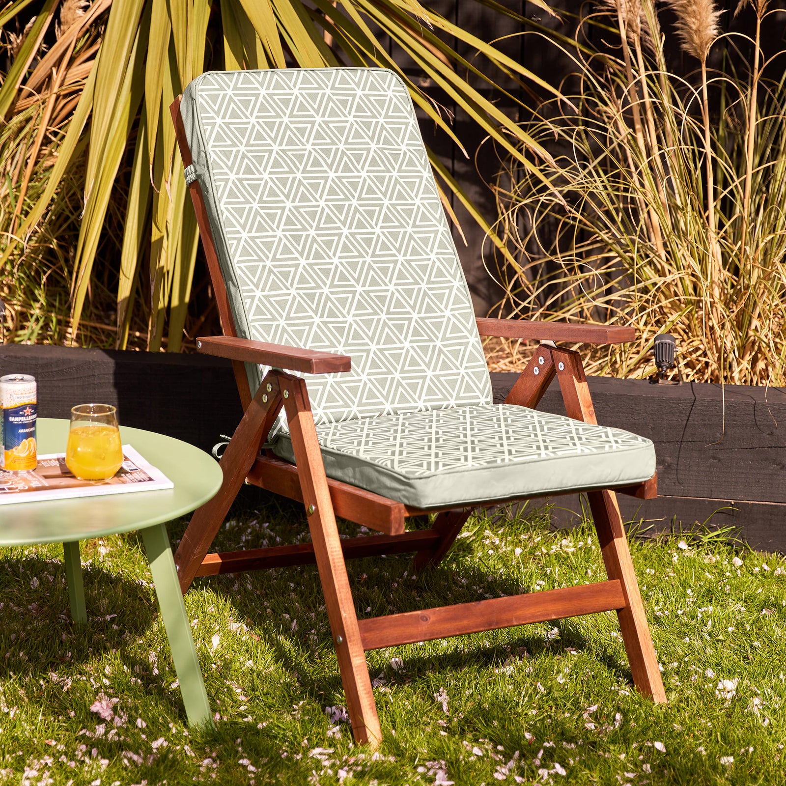 Outdoor High Back Seat Cushion Set Of 4 Deck Stripe