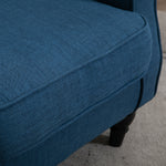 Accent Armchair Home Furniture Retro Tufted Club Wood | One Size | Blue