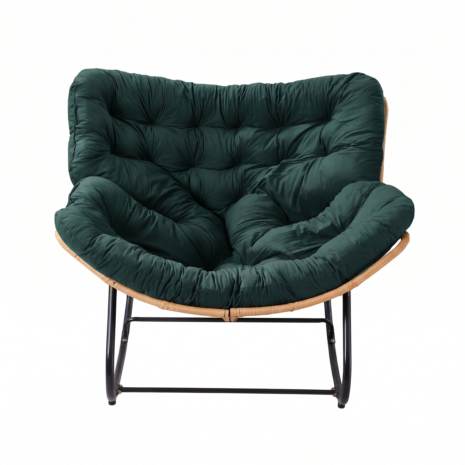 Modern Rocking Chair With Cushion | Green