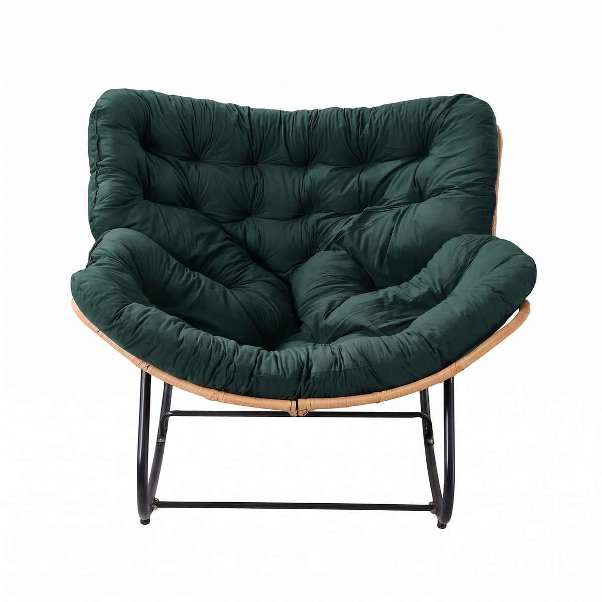 Modern Rocking Chair with Cushion – Compact | Green