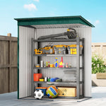 5 X 3.5ft Metal Garden Shed With Effortless Assembly | Green
