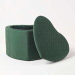 Arundel Heart-shaped Velvet Footstool With Storage | Green
