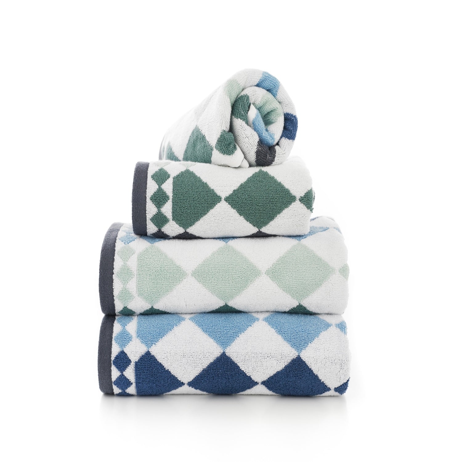 Bliss Diamonds Supersoft Ultra Absorbent Cotton Towels | Bath Towel | Green