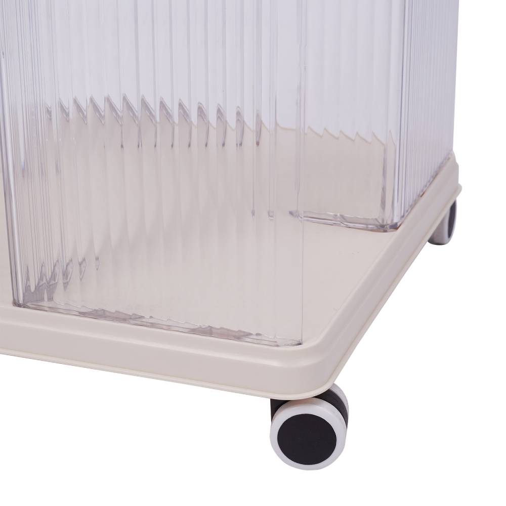 3-tier Plastic Square Bookshelf With Wheels