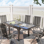 7 Piece Dining Set W/ Extendable Table And 6 Folding Chairs