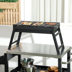 Galvanised Folding Camping Bbq, Black