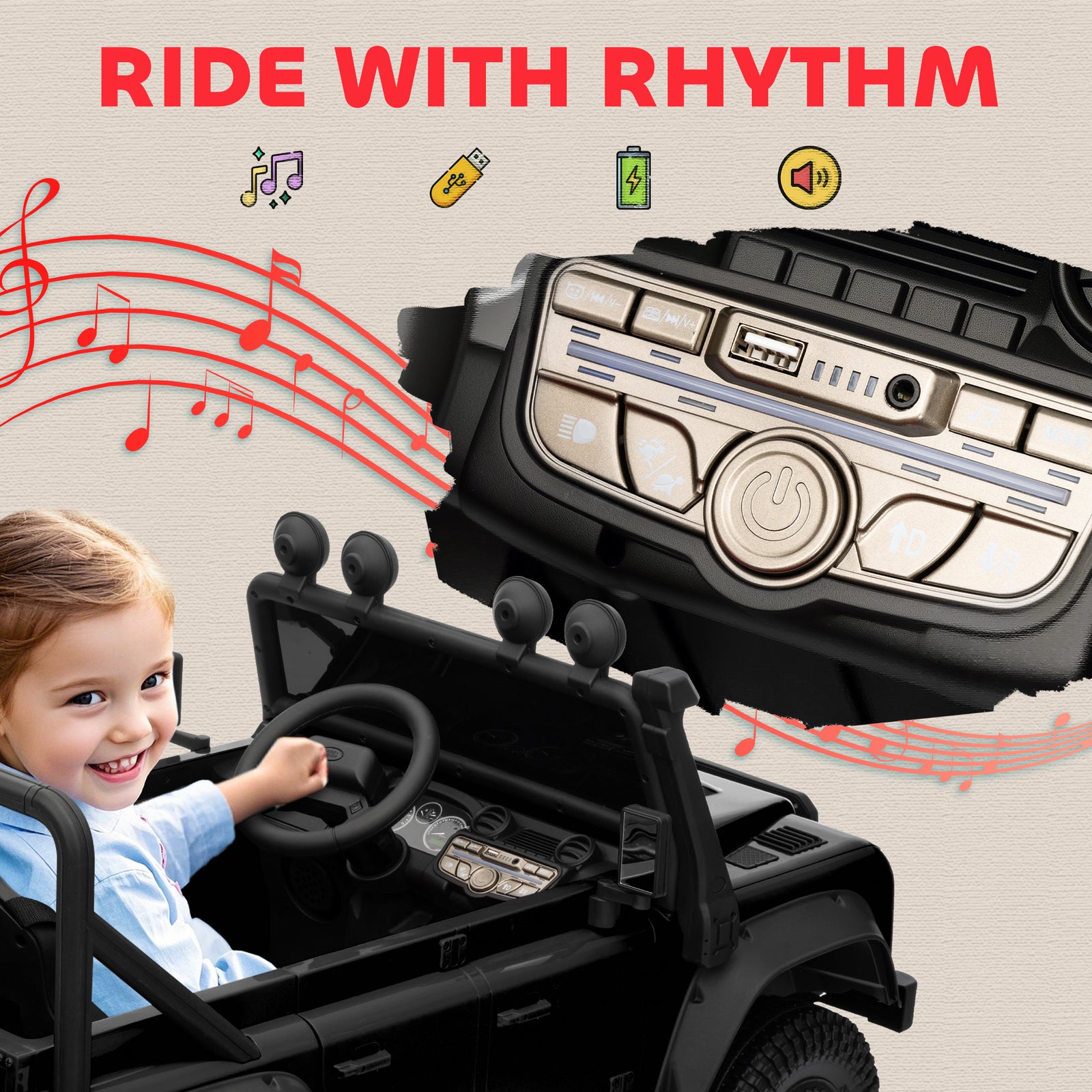 Kids Ride On Car, 12v Battery-powered Electric Car W/ Remot | Black