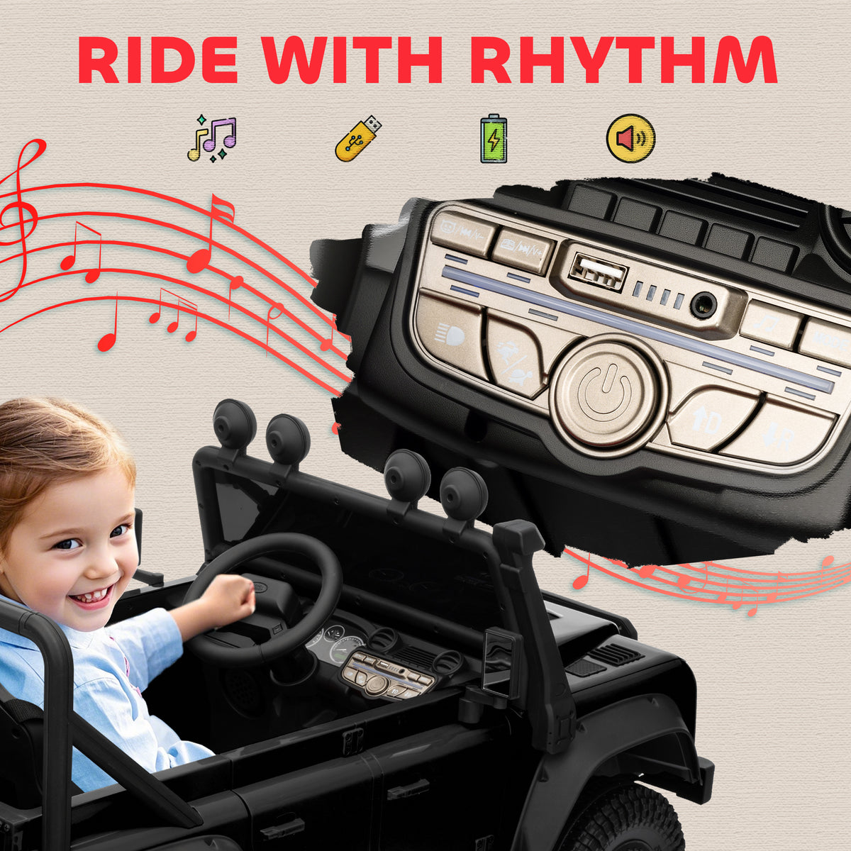 Kids Ride On Car, 12v Battery-powered Electric Car W/ Remote | Black