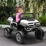 12v Licensed Mercedes-benz Unimog, Kids Electric Ride On Car | White
