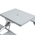 Picnic Table Chair Set 4 Seat Aluminium Pp W/ 2.7cm Hole | Gray