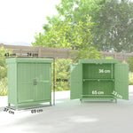 Wooden Garden Shed W/ Hinged Roof, 74x43x88cm | Green