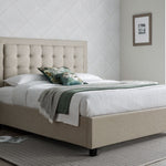 Brandon Fabric Ottoman Bed | Double | Beige