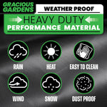 Round Outdoor Patio Waterproof Garden Furniture Cover, Weatherproof Table & Chair Set Protector | 230 x 100cm | Black