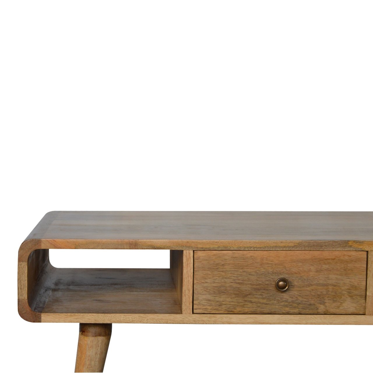 Solid Wood Curved Oak-ish Coffee Table