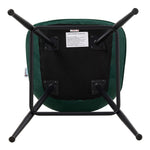 Set Of 2 Modern Flannel Bar Stools With Backrest – Soft Padded Seat, Metal Legs | Dark Green