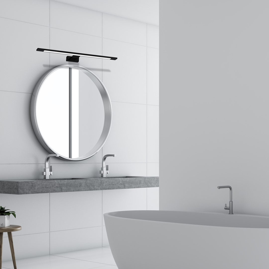 Shine Black Led 12w Wall Lamp Stylish Matt Black Light With Ip44 Rating Perfect For Mounting Above A Bathroom Mirror
