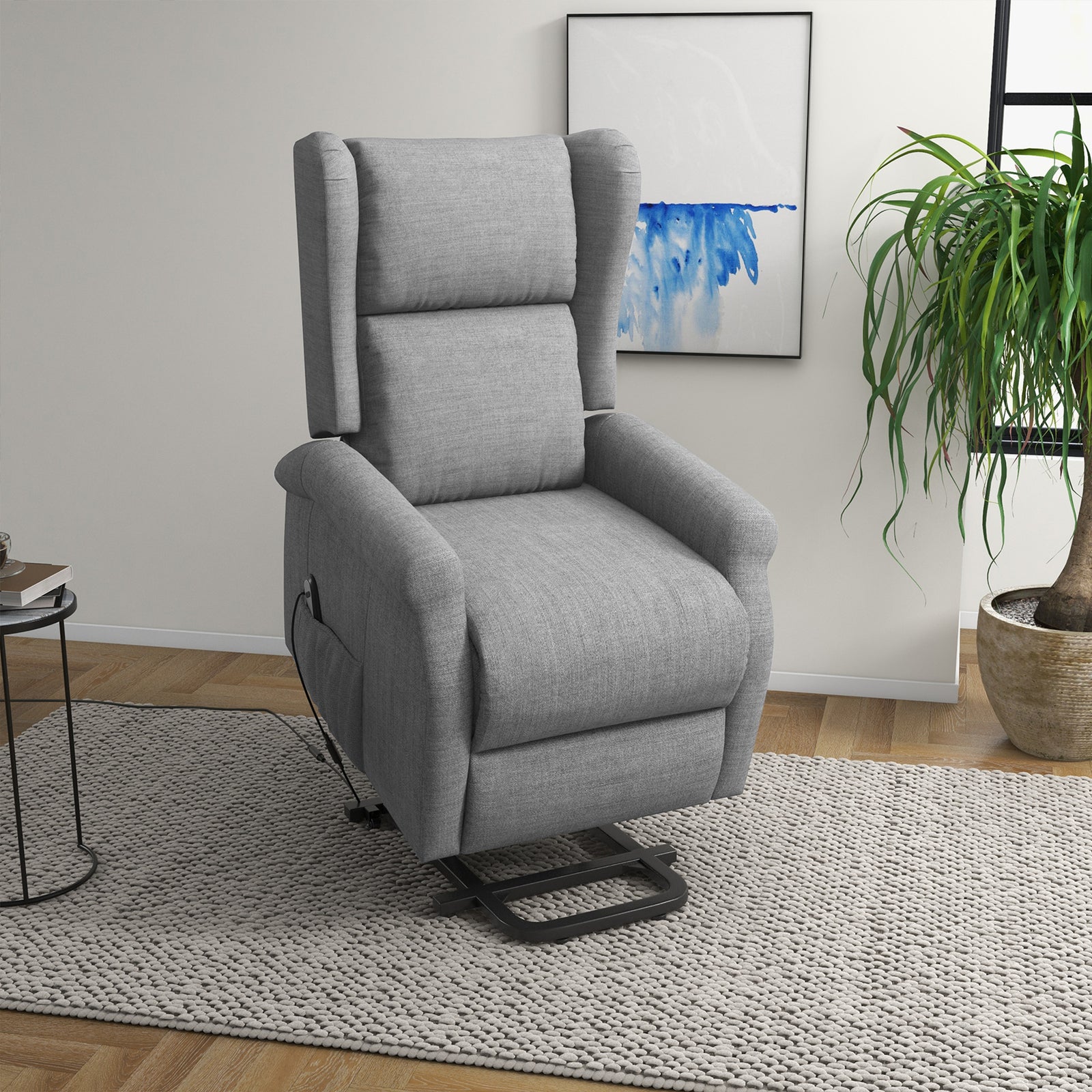 Power Lift Chair For Elderly Fabric Recliner Remote | Gray