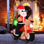 5.5ft Light-up Inflatable Santa Claus Riding A Bike Decor
