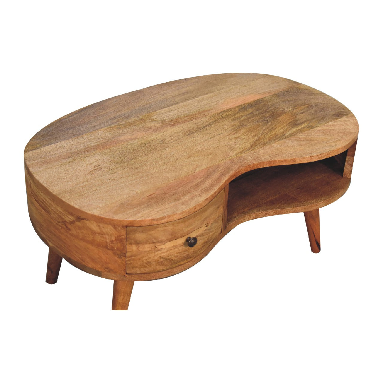 Solid Wood Oak-ish Wave Coffee Table