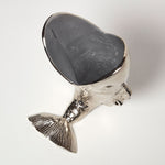 HOMESCAPES Silver Fish Vase For Flowers