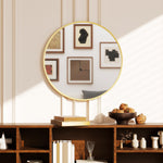 HOMCOM Wall Mirror For Living Room, 61 Cm Circle Bathroom Mirror, Gold Tone