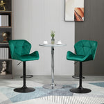 Set Of 2 Luxurious Velvet-touch Bar Stools | Green