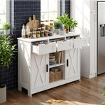 Wooden Sideboard Storage Cabinet With 3 Drawers And 2 Doors